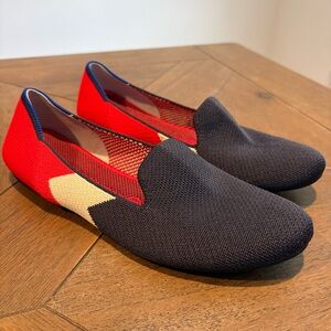 Rothys The Loafer Women's 7.5 US Slate Prep Red White Blue Ballet Slip-on Shoes